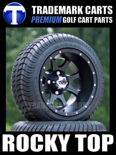 30 12 Low Profile Golf Cart Tires and 12 Inch ITP SS108 Wheels  Black