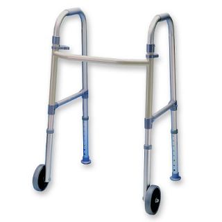 Carex Dual Folding Walker with 5 Front Wheels Glides
