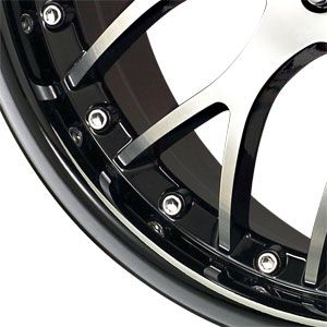 New 18X7.5 5 100/5 114.3 Dr19 Gloss Blk Lip W/ Mach Face Wheel/Rim