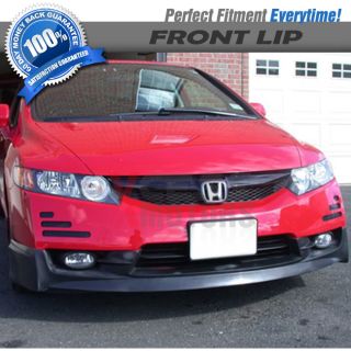 09 10 11 Honda Civic 4DR Mug Black Front Bumper Lip Spoiler Bodykit