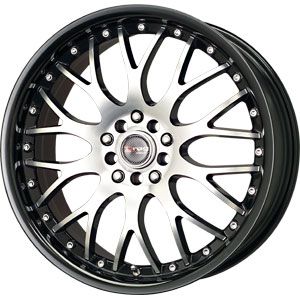 New 18X7.5 5 100/5 114.3 Dr19 Gloss Blk Lip W/ Mach Face Wheel/Rim