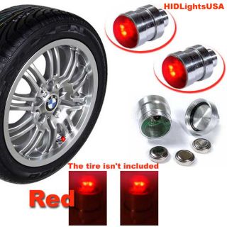 Red LED Neon Wheel Lights Tires Valve Stem Cap Rim Tire