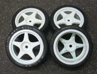 10 KUMHO ECSTA 26mm Slick Rubber Tire set(4) Star Wheel TT01 TRAXXAS