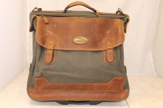 Bob Timberlake Wheeled Garment Bag Travel Luggage Heavy Duty Canvas