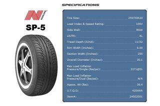 New Tires Nankang SP5 255 50 20 255 50R 20 SUV 20inch
