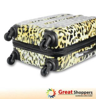 New Light Weight Leopard Pattern Trolley Luggage Travel Hard Case 20