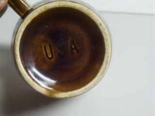 Vintage Brown Drip Coffee Mug Pottery Cup USA