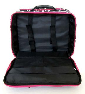 16 Computer Laptop Briefcase Rolling Wheel Travel Bag Luggage Pink