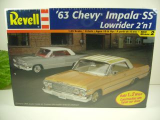 REVELL 125 SCALE 1963 CHEVY IMPALA SS LOWRIDER 2N1 MODEL KIT  SKILL