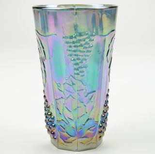 Indiana Glass Tumbler Harvest Carnival Blue Pattern 5 75 Tall Colony