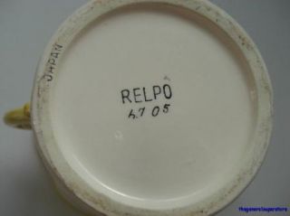Relpo Vintage Majolica Glaze Double Handle Vases Urns