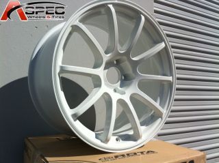 18x9 Rota G Force 5x114 3 30 White Wheel Fits Eclipse STI RSX G37 370Z