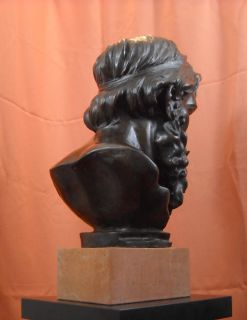 Ancient Greek Euclid Plato Bronze Bust Mathematician Statue Sculpture
