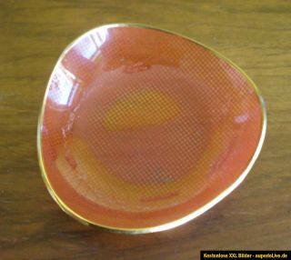 Bowls Set 6 Pieces Colorful Pastel Gold Rim 50s Mid Century