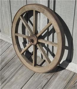 Antique Wood Iron Rim Wagon Wheel 20 Diameter