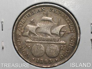 1893 P U s Silver Columbian Exposition Half Dollar PF