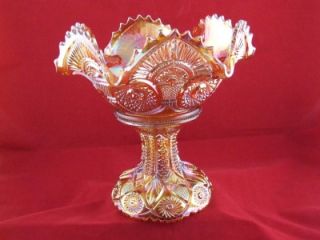 Imperial Twins Pattern Carnival Glass Punch Fruit Bowl Circa 1910