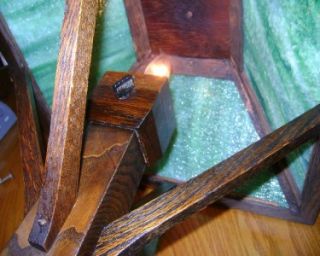 Antique Fantastic Arts Craft Mission Quarter Sawn Oak Table Lamp