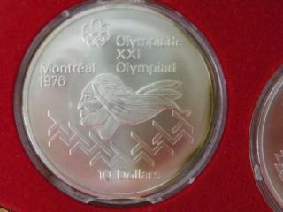 1976 Montreal Olympic Sterling Silver 4 Coin Set 925 Canada Canadian