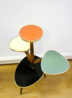German Kidney Plant Table 50s Flower Stand Formica Eames Era Mid