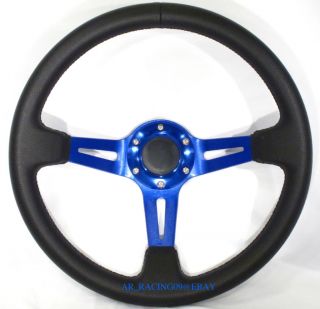JDM Drift Steering Wheel 350mm Blue Civic s14 s13 EVO
