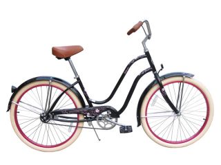 New 26 Beach Cruiser Bicycle Lady Sakura Black