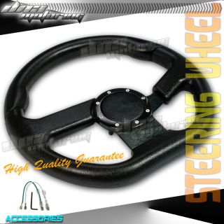 Black Black Leather Center PVC Leather 320mm Racing Steering Wheel