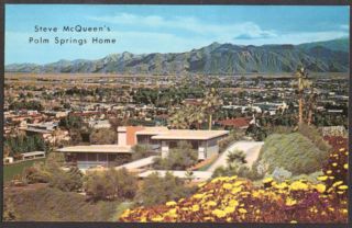 Steve McQueens Home Rimcrest Palm Springs CA Postcard 1960s