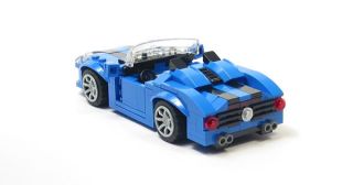 Lego Custom Blue Sports Car w/ Black City Town 10211 8402 10185 10224