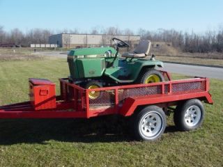 1980s JOHN DEERE 318 LAWN TRACTOR GREEN WITH MOWING DECK & 20 ROAD