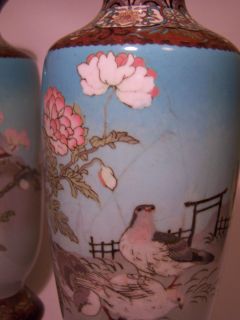 Pair Meiji Period Japanese Cloisonne Vases Late 19th Century c1880