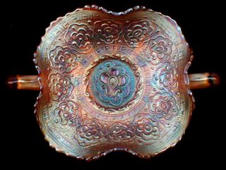 Antique Fenton Persian Medallion Pattern Carnival Glass Bonbon