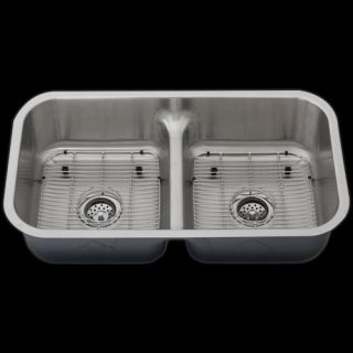 33 Stainless Steel Undermount Double Bowl Kitchen Sink