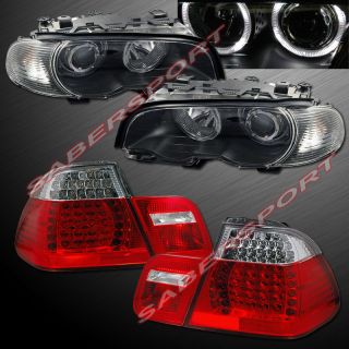 2000 2003 BMW E46 2dr Coupe Halo Projector Headlights Corner LED Tail