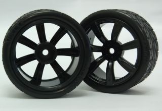2set 1 10RC Car Tyre Tire Wheel RIM4X Black 4X Orange