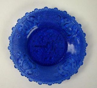 Early American lacy Flint Glass Blue Cup Plate Rare Boston & Sandwich