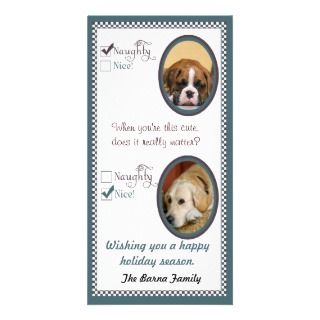 Two dog Christmas Card template Personalized Photo Card
