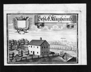 1723   Schloß Klugham Oberbayern Kupferstich Wening