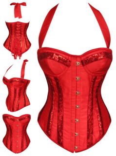 Sexy #1012 Lace up red boned Corset Bustier Korsett Corsage