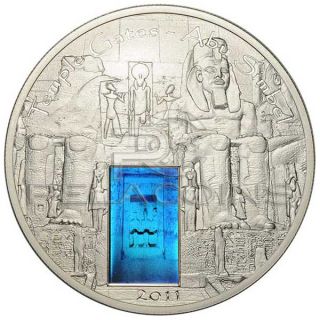 Palau 2011 5$ Temple Gates Abu Simbel Silver Proof Coin