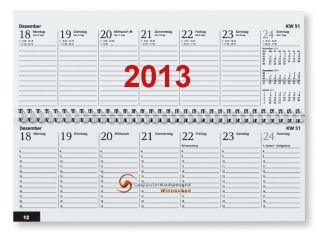 Glocken Querkalender 2013 1Wo.2Seiten 29,7x10 50 72321