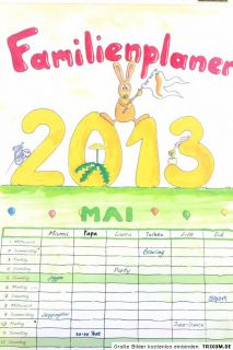 Familienkalender 2013 Familienplaner 6 Spalten NEU Familyplaner