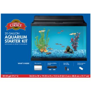 Grreat Choice™ 20 Gallon Aquarium Starter Kit    Starter Kits   Aquariums