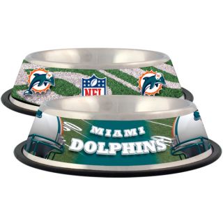 Miami Dolphins Stainless Steel Pet Bowl   Team Shop   Dog