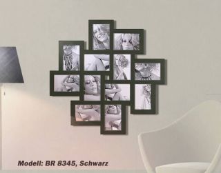 Bilderrahmen Foto Galerie Collage Holz Schwarz 12 Bilder 10x15 BR8345