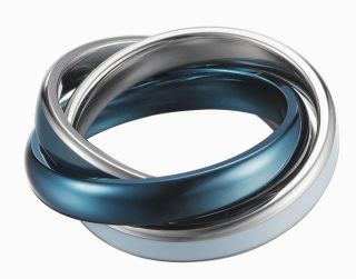 Damen Ring Marin blue ESRG11580A170 Silber blau petrol Edelstahl 12 13