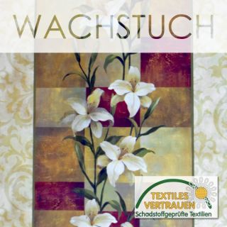 WACHSTUCH TISCHDECKE Abwaschbar Meterware   Glatt, Blume Läufer