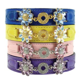 Hartman & Rose Fresh as a Daisy Collection Leather Dog Collar   Dog   Boutique