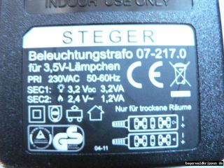 X057 Steger Beleuchtungs   Flacker   Ruhelicht   Trafo für