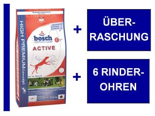 Bosch Active 15 kg + 6 Rinderohren + Überraschung